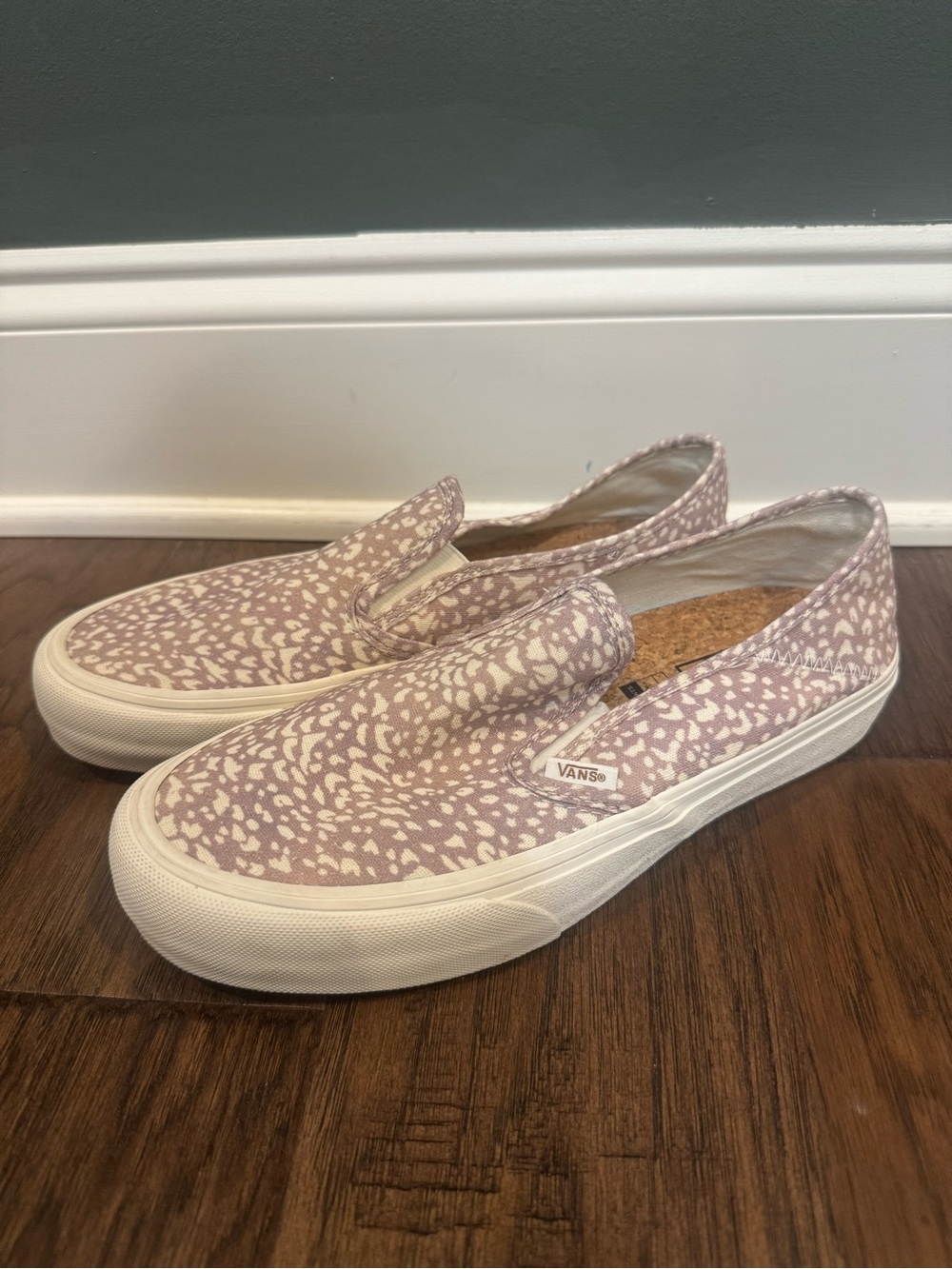 Vans Slip-On Sneakers in Light Brown and White Animal Spot
